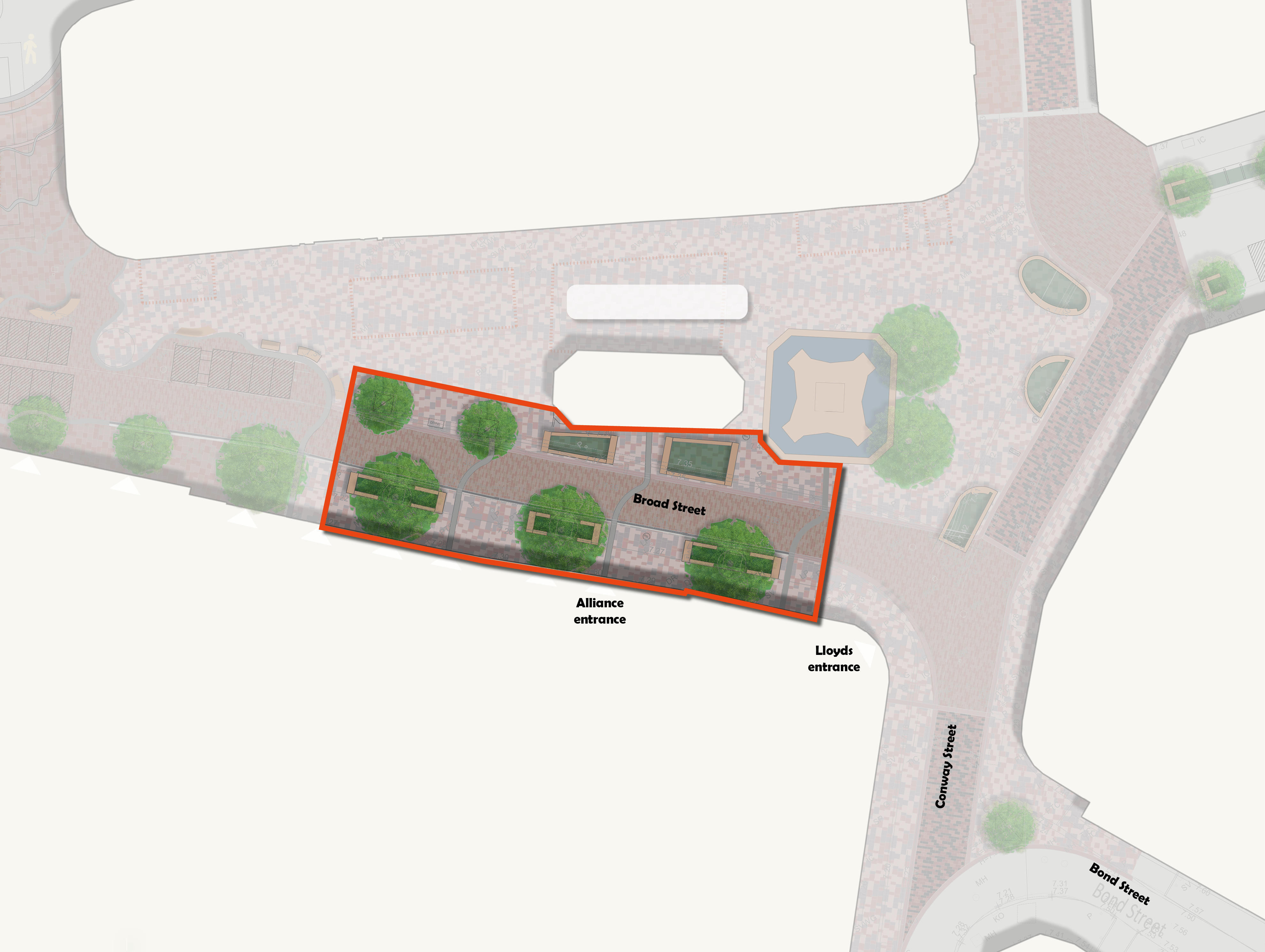 Broad Street proposed plans from above