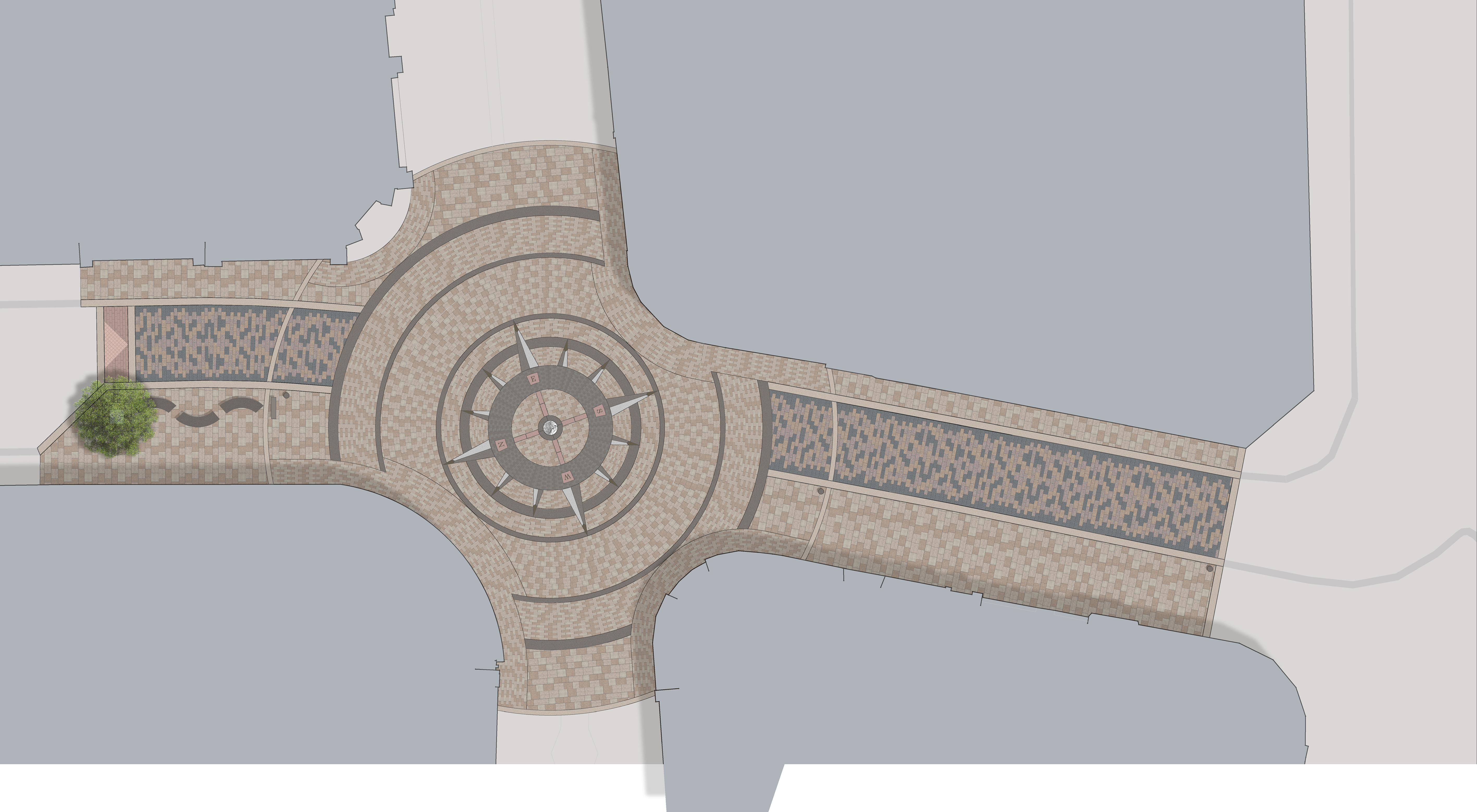 Plan for paved pedestrian are in News Street